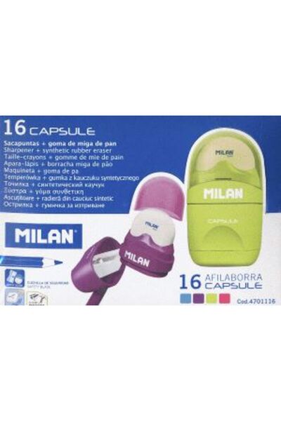 Milan Ascuțitor de creion și radieră (16 bucăți)