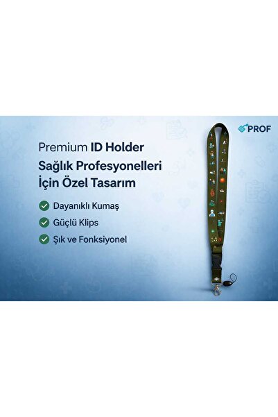 Prof . Premium Khaki Color Neck Strap Lanyard for Health Care Workers Id Card...