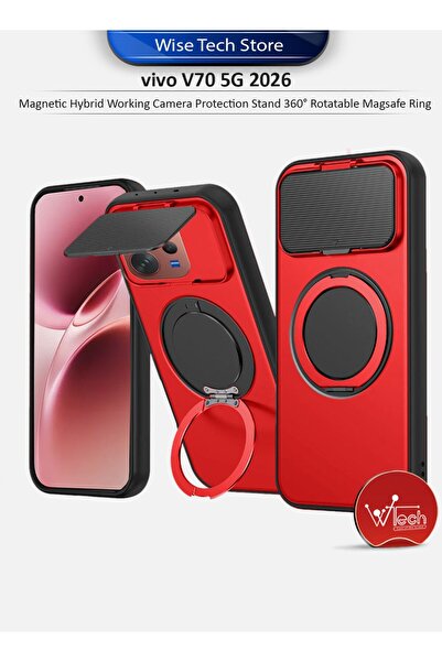 Wtech vivo V70 5G 2026 Magnetic Hybrid Working Camera Protection Stand 360° R...