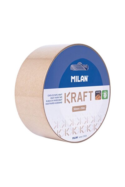 Milan Banda ambalare pachete, Kraft, Hartie, 50 mm, 50 m, Bej