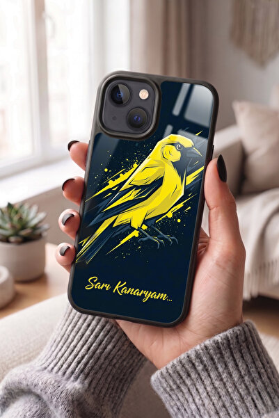 Snacase Apple iPhone 13 / 14 Uyumlu Sarı Kanarya Tasarımlı Glossy Premium Kılıf