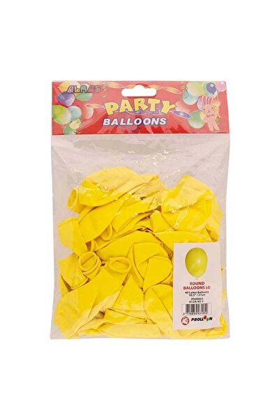 Generic 40 Latex Party Balloons Round Shape Yellow 100grams