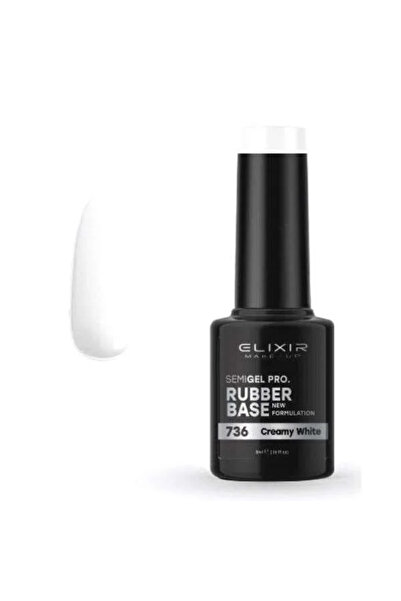 Elixir Επαγγελματική Βάση Καουτσούκ Ημι-τζελ 736 Κρεμώδες Λευκό για Ημι-μόνιμ...