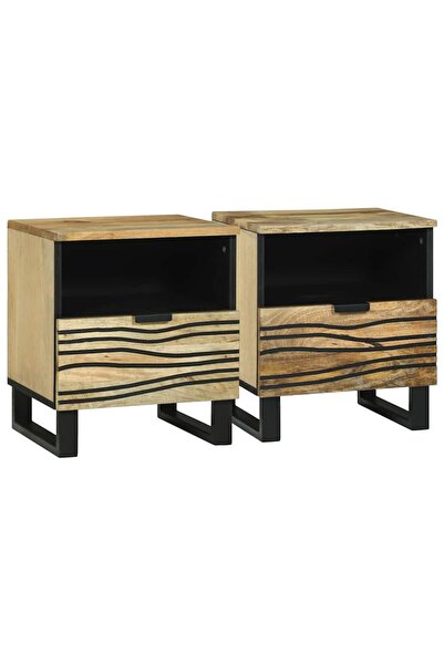 vidaxl Dulap de noapte 2 pcs Maro 40 x 33 x 46 cm Lemn masiv de acacia