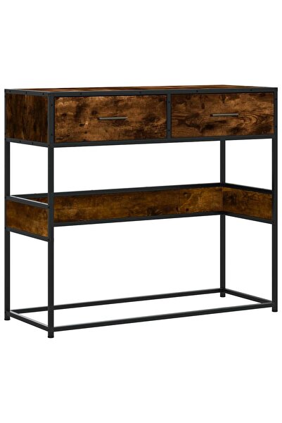 vidaxl Măsuță consolă, stejar fumuriu, 90x35x80 cm, lemn prelucrat