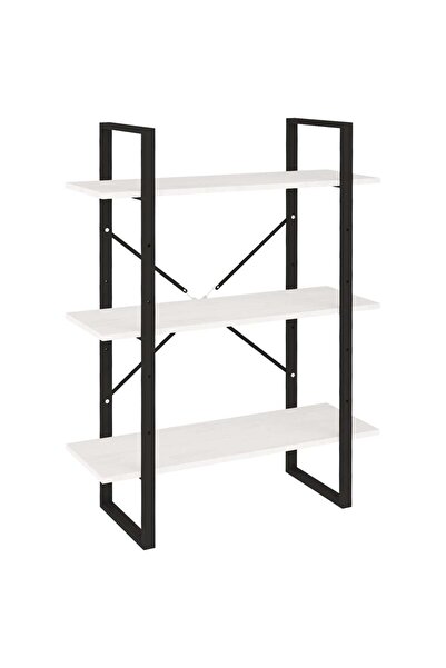 vidaxl Bibliotecă cu 3 rafturi, alb, 80x30x105 cm, lemn masiv de pin