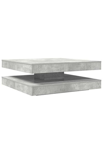 vidaxl Măsuță de cafea rotativă la 360 de grade, gri beton 90 x 90 x 34,5 cm