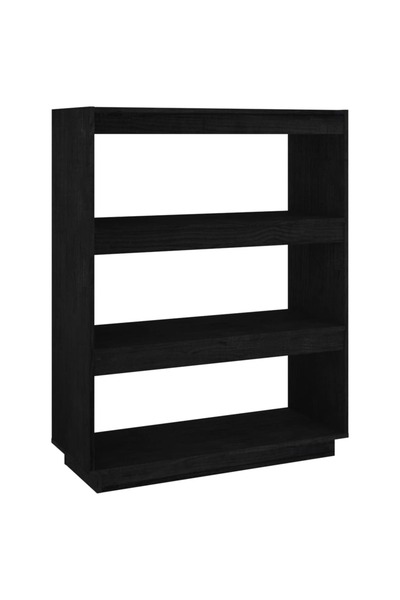 vidaxl Bibliotecă/Separator cameră, negru, 80x35x103cm, lemn masiv pin