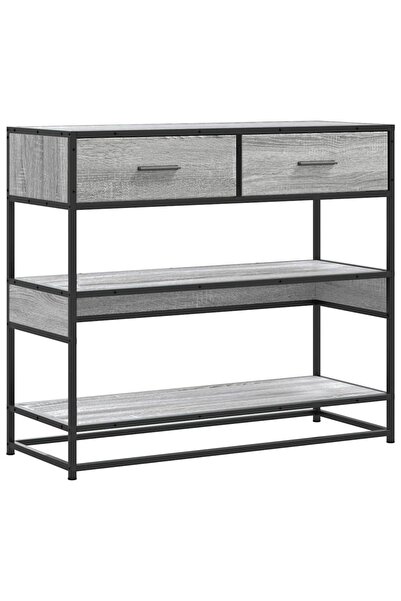 vidaxl Măsuță consolă, gri sonoma, 90x35x80 cm, lemn prelucrat