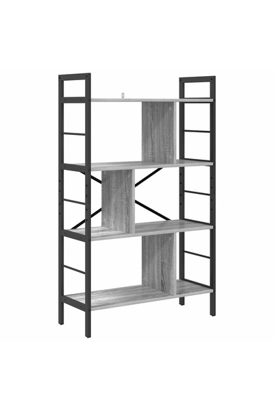 vidaxl Raft pentru cărți Gri Sonoma 75 x 30 x 123,5 cm Lemn compozit
