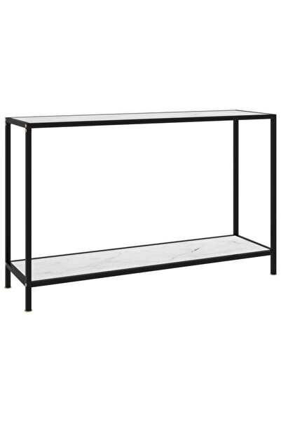 vidaxl Masă consolă, albă, 120 x 35 x 75 cm, sticlă securizată