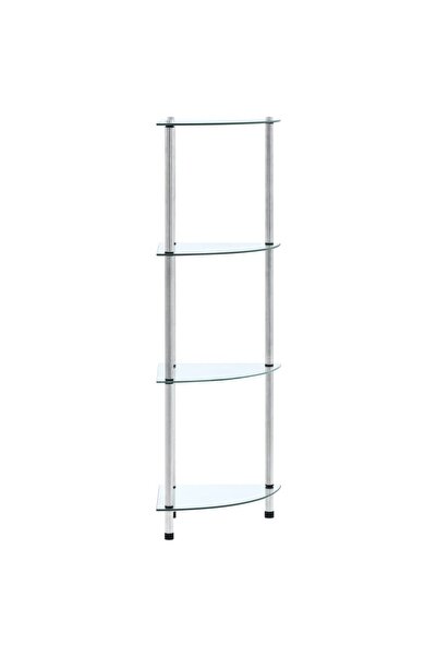 vidaxl Raft cu 4 niveluri transparent, 30x30x100 cm, sticlă securizată