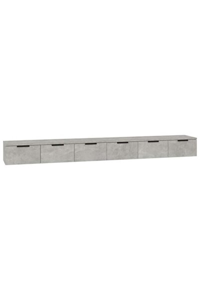 vidaxl Dulapuri suspendate, 2 buc., gri beton 102 x 30 x 20 cm, lemn prelucrat