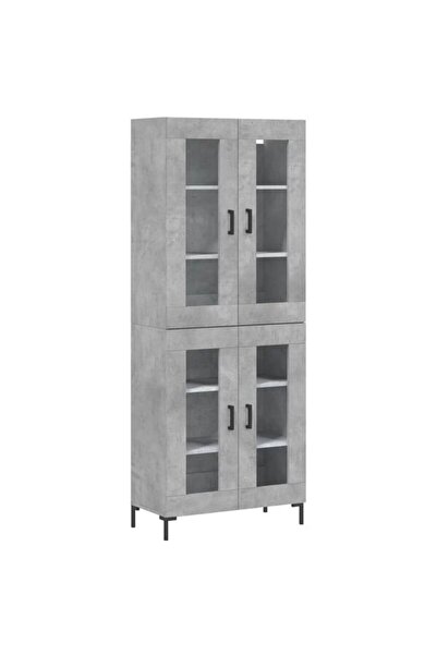 vidaxl Dulap înalt, gri beton, 69,5 x 34 x 180, lemn prelucrat