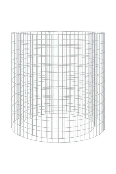 vidaxl Focar tip gabion Ø 100 cm, fier galvanizat
