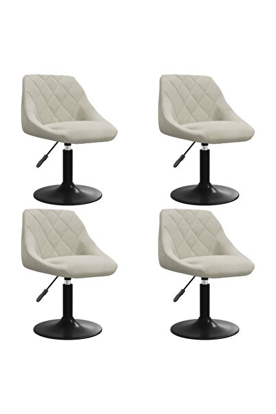 vidaxl Scaune de masă pivotante, 4 buc., crem, catifea