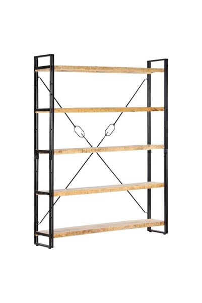vidaxl Bibliotecă cu 5 rafturi, 140 x 30 x 180 cm, lemn masiv de mango