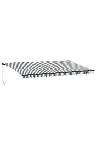 vidaxl Copertină retractabilă manuală cu LED-uri antracit/alb 600 x 350 cm