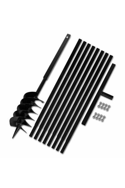 vidaxl Burghiu de pământ cu mâner de 150 mm, cu tub de extensie de 9 m, din oțel