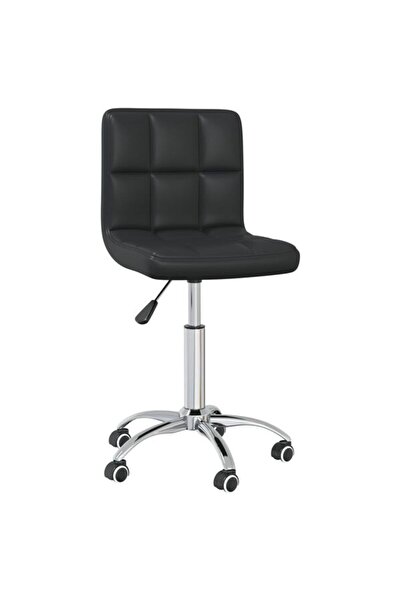vidaxl Scaun de birou pivotant, negru, din piele