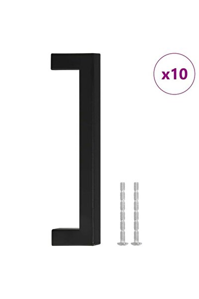 vidaxl Mânere de mobilier, 10 bucăți, negre, 128 mm, din oțel inoxidabil