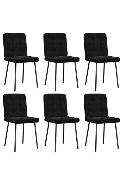 vidaxl Scaune de dining, 6 bucăți, negre, din catifea