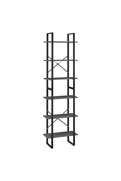 vidaxl Raft de depozitare, gri, 60x30x210 cm, lemn compozit