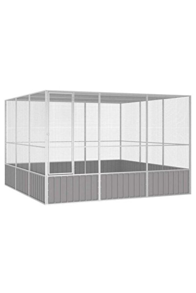 vidaxl Colivie pentru păsări Gri 302.5 x 324.5 x 211.5 cm Oțel galvanizat