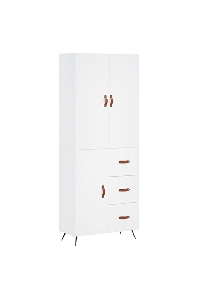 vidaxl Dulap înalt, alb, 69.5 x 34 x 180 cm, lemn prelucrat