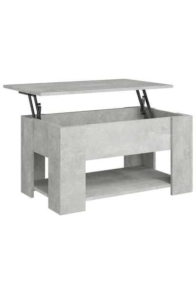 vidaxl Măsuță de cafea, gri beton, 79x49x41 cm, lemn prelucrat