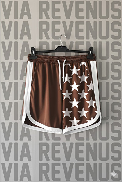 Vordevia Star Printed Unisex Retro Varsity Sports Training Shorts