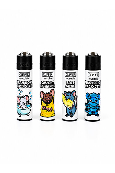 Clipper Viking Temalı Gazlı Çakmak Seti 4'lü Yeniden Doldurulabilir Koleksiyo...