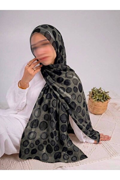 ISHRAQAT AL-AMAL طرح شيفون منقط بالدوائر طولها 2 م وعرضها 1م مريحه وجميله بال...