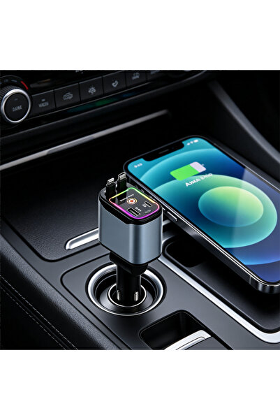 YuTai Retractable 4-in-1 Car Charger 120W USB-C/USB-A Ports, Supports PD and ...