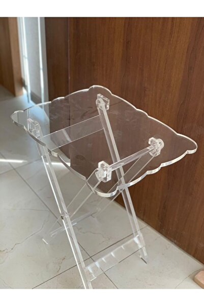 horoof home Clear Acrylic Side Table – Modern Foldable Bedside Table, Minimal...