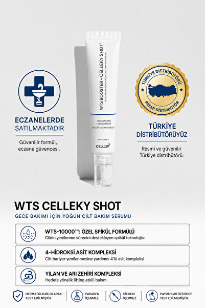 Cell:29 WTS CELLKEY SHOT SYNERGY BOOSTER- 4'lü Hidroksi Asit Seti Yılan Zehri...