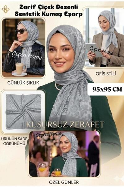 ÇEÇEN HOME (1 Piece) Elegant Floral Pattern Scarf,Breathable Synthetic Fabric...