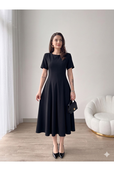Viyamo New Season Women's Short Sleeve Crew Neck Maxi Length Imported Crepe D...