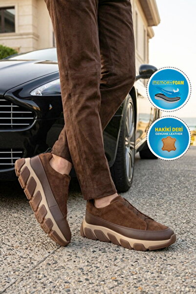 LUCIANO BELLINI Brown Suede Wide Fit Genuine Leather Men's Casual Shoes Alfa ...