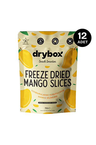 DRYBOX شرائح المانجو 7 جرام، عبوة من 12 قطعة – مجففة بالتجميد، بدون إضافة سكر...