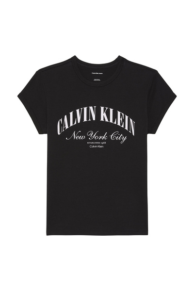 Calvin Klein Kadın SS Baby Logo Grafik Detaylı T-shirt