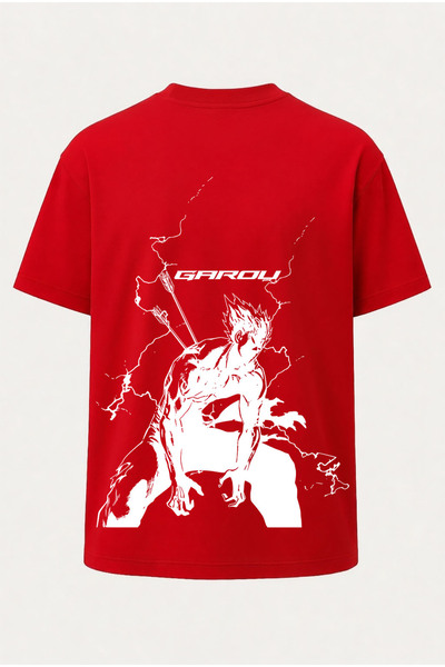 nirvoda Oversize Hero Hunter Garou One Punch Man Printed T-Shirt - Large Prin...