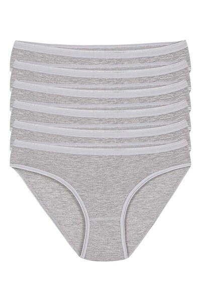 YILDIZ Lycra Non-Marking Bikini Women's Panties Gray 6-Pack