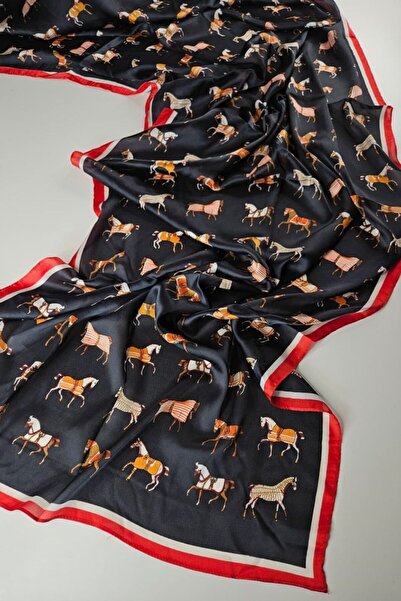 shalya scrafs Horse Figure New Season Voile Silk Shawl Accessory Shoulder Sha...