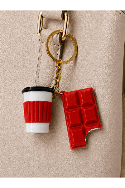 ARPAT NEXT 2-Piece Bag Charm and Keychain. Chocolate and Drinks