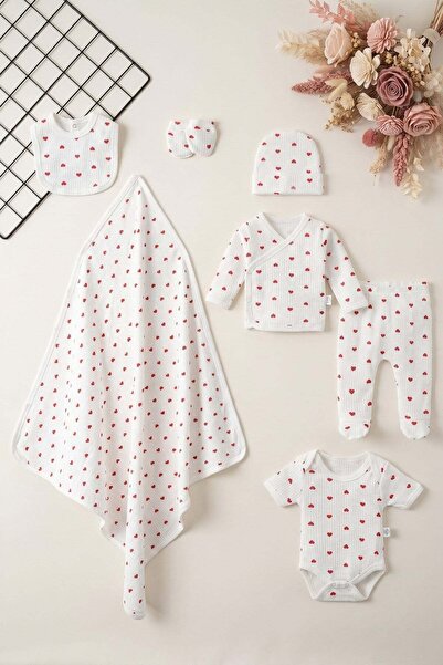dinamik çocuk Baby Girl 7-Piece Hospital Discharge Set 0-3 Months Newborn Hea...