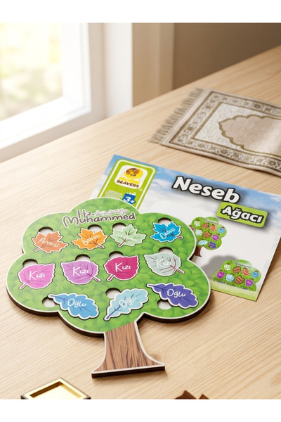 Moon Beavers Eğitici Ahşap Oyuncak Hz Muhammed Neseb Ağacı Çocuklar İçin Dini...