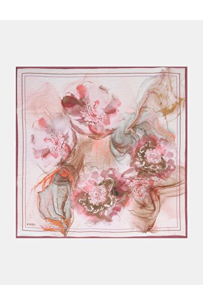 Kayra 100% Lyocell Floral Pattern Scarf Powder