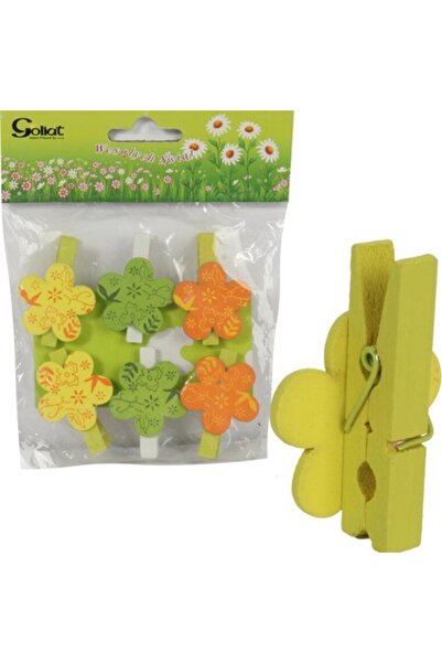 Goliat Set de 6 cleme din lemn, Goliat, 4,5 cm, decorative, cu arc, de Paște