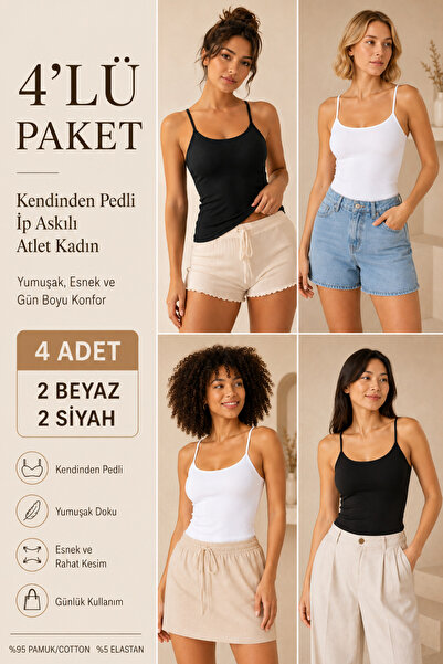 Loule Women's 95% Cotton Strapless Padded 4-Piece Basic Undershirt - Flexible...